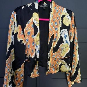 Silk Jacket Peacock Pattern